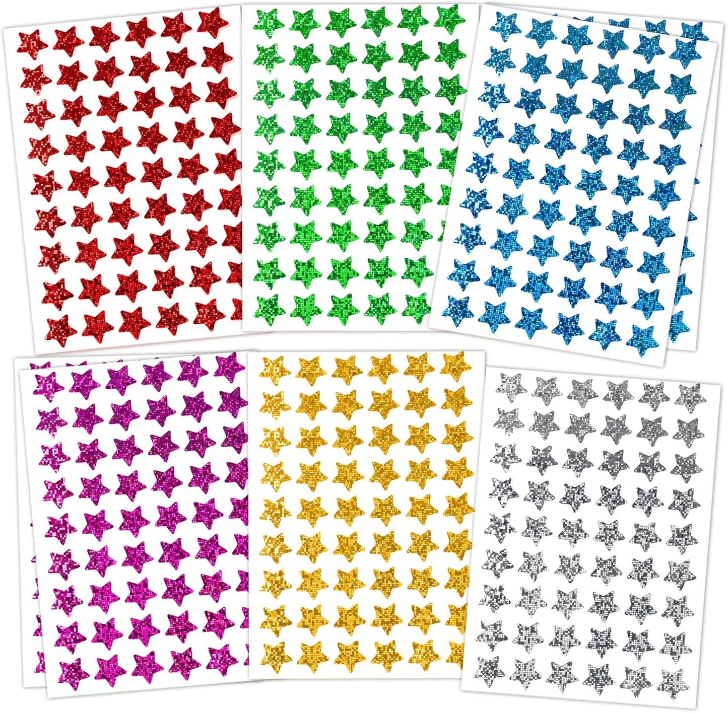 6-Color Holographic Mini Star Stickers