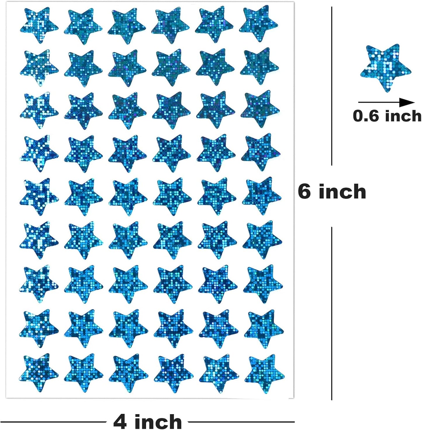 6-Color Holographic Mini Star Stickers