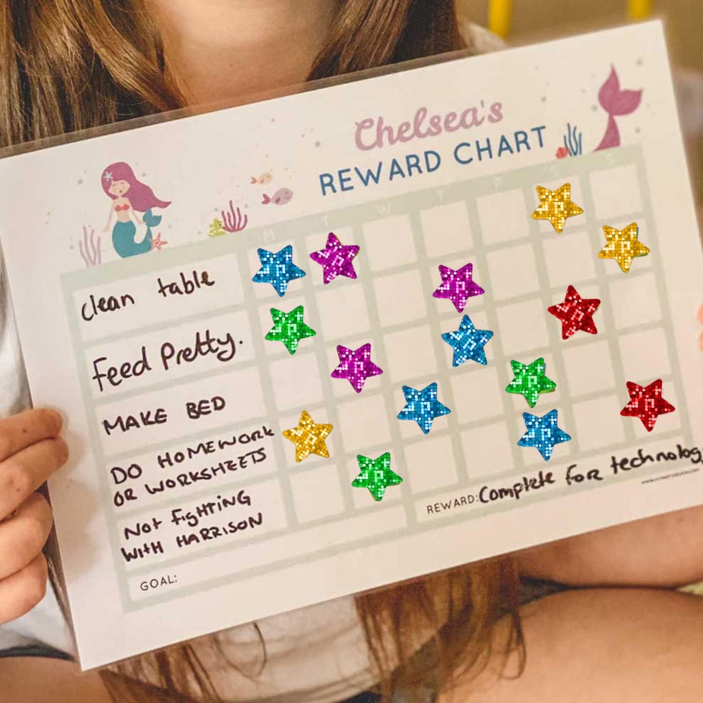 6-Color Holographic Mini Star Stickers